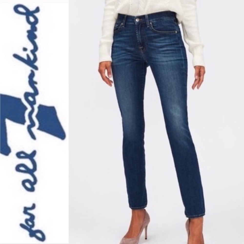 7FAM Jeans Roxanne Mid-Rise in Blue size 27